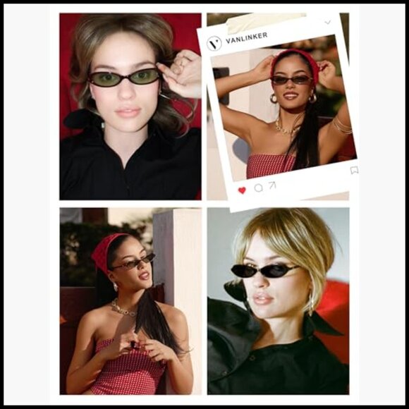 Polarized Retro Oval Sunglasses Slim Narrow Frame main image 7